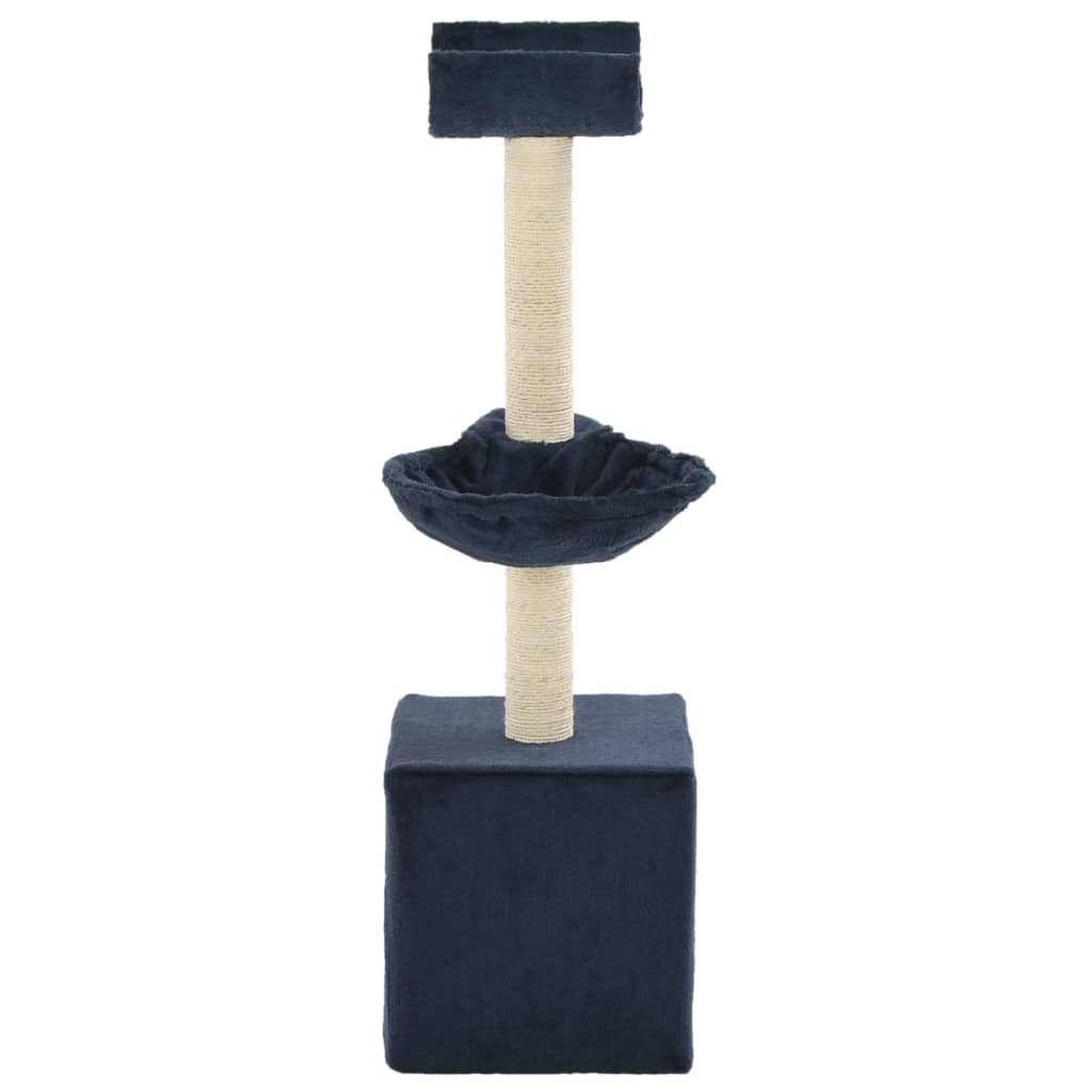 kradsetræ til katte med sisal-kradsestolper 105 cm blå