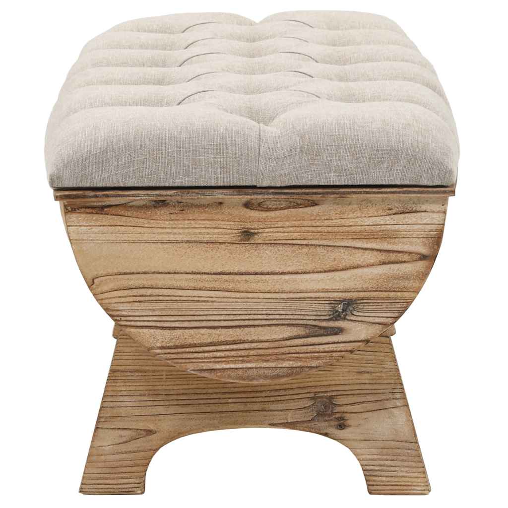 opbevaringsbænk massivt træ og stof 103 x 51 x 44 cm