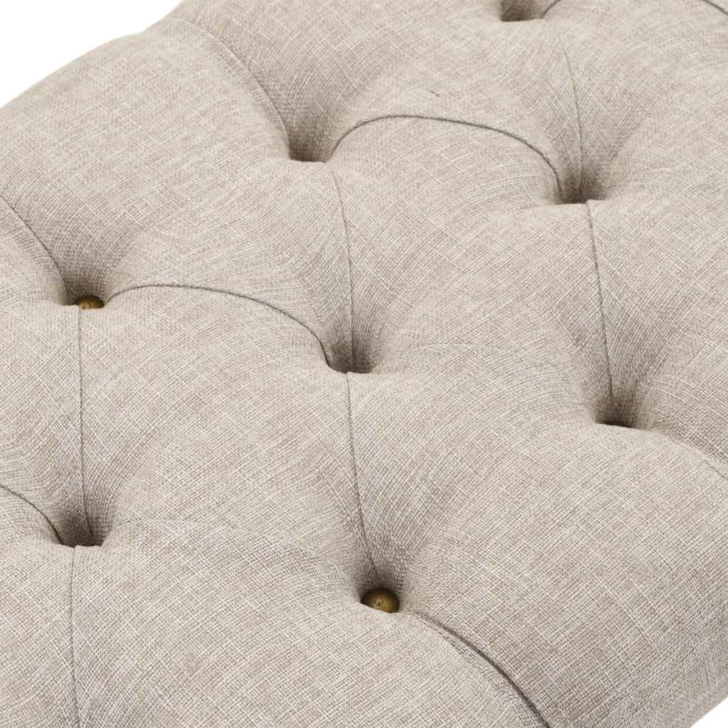 opbevaringsbænk massivt træ og stof 103 x 51 x 44 cm