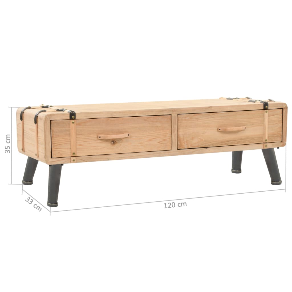 tv-bord 120x33x35 cm massivt grantræ