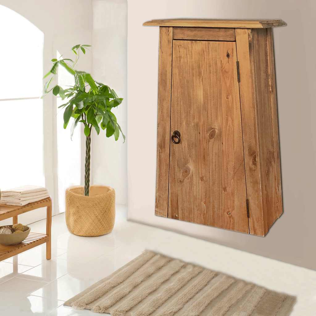 badeværelsesskab 42x23x70 cm massivt fyrretræ