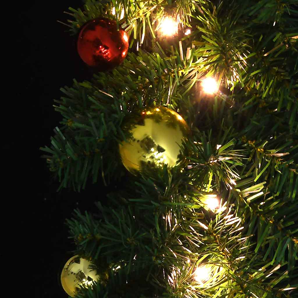 juleguirlande dekoreret med kugler og LED-lys 5 m
