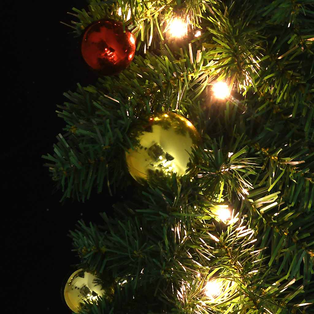 juleguirlande dekoreret med kugler og LED-lys 10 m