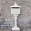 postkasse med piedestal aluminium vintagestil rustbestandig hvid
