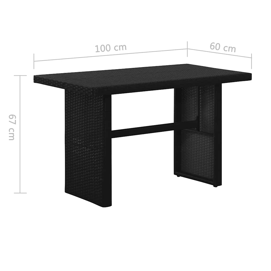 haveloungesæt 3 dele med hynder polyrattan sort