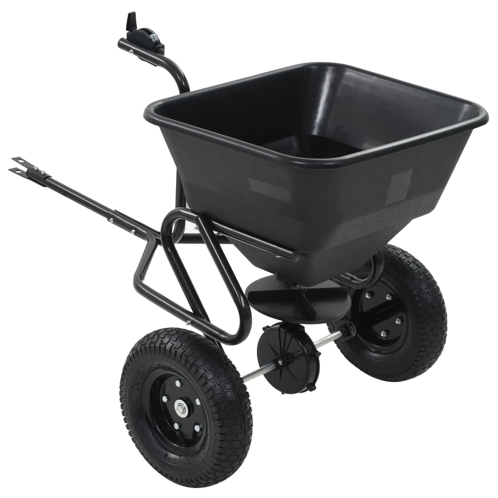 saltspreder strøtrækvogn PVC og stål 125 x 74 x 79 cm 45 l