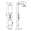 bruserpanel glas 18 x 42,1 x 120 cm sort