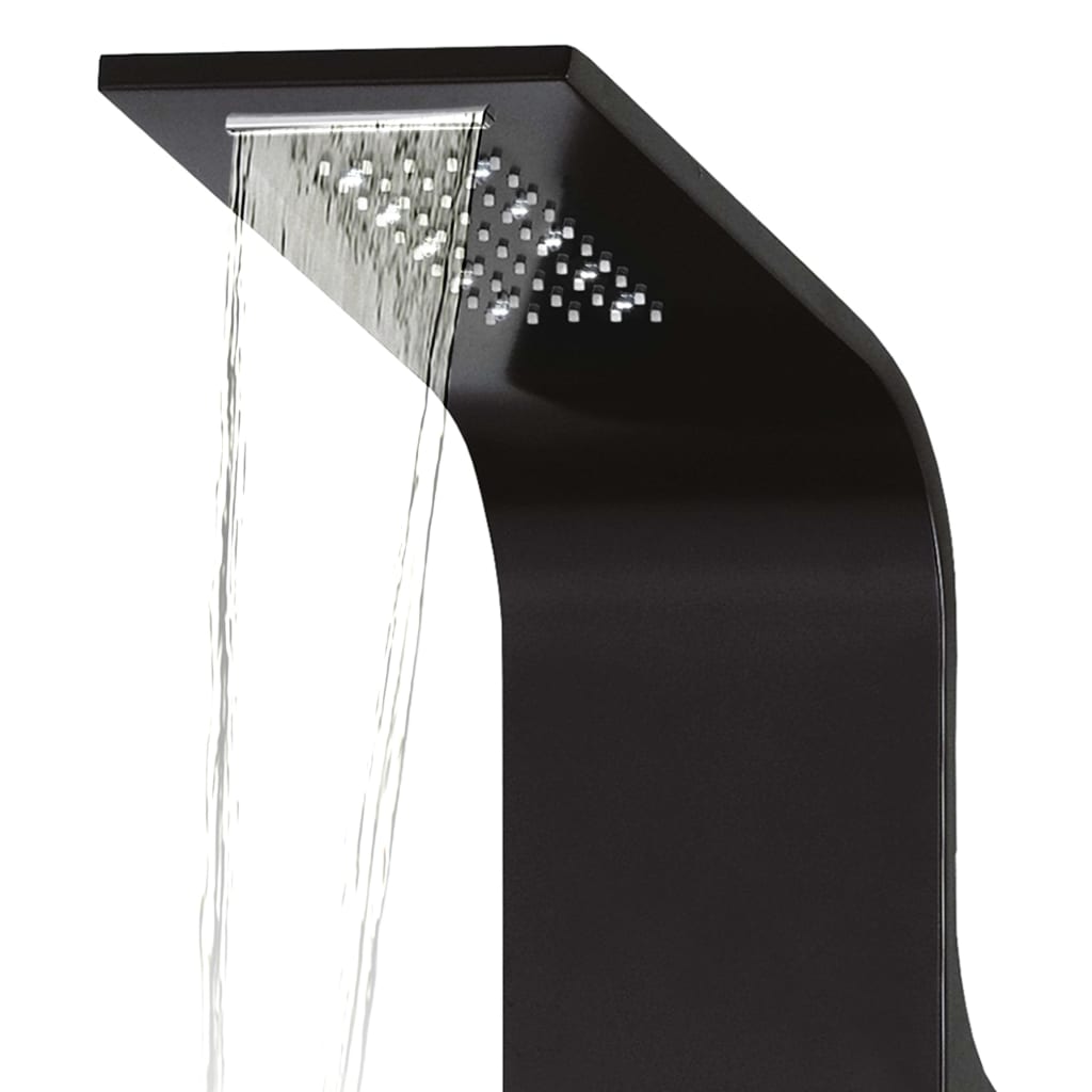 brusepanel 20x44x130 cm aluminium sort
