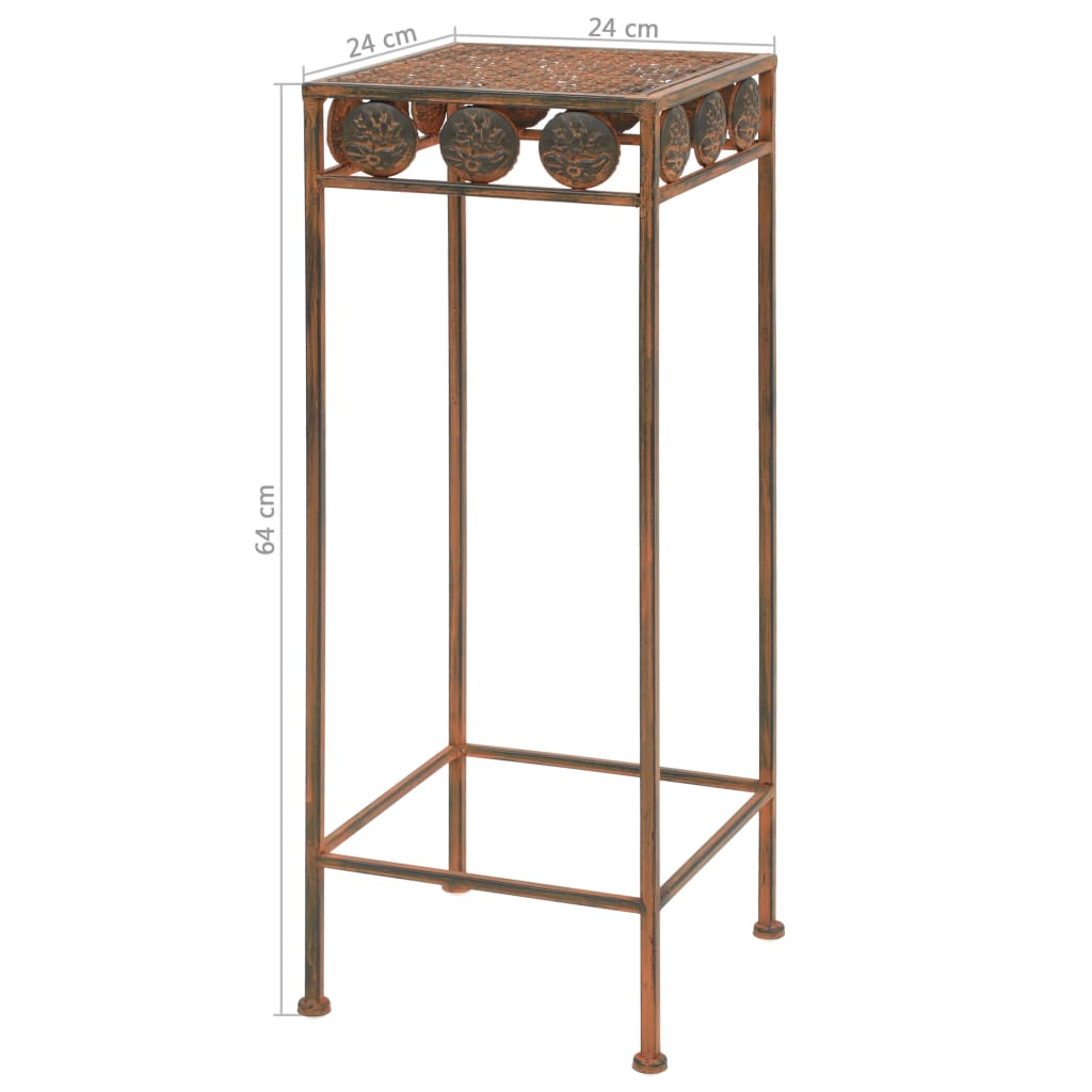 plantestativsæt i 3 dele vintagestil metal rustfarve