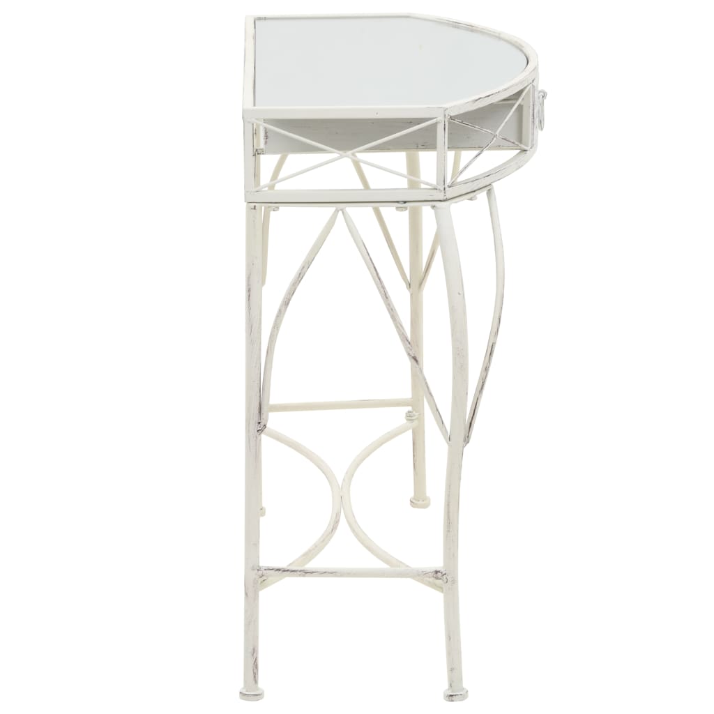 sidebord i fransk stil metal 82 x 39 x 76 cm hvid
