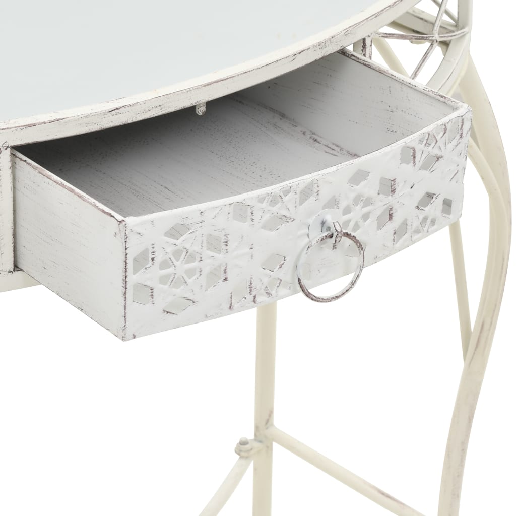 sidebord i fransk stil metal 82 x 39 x 76 cm hvid