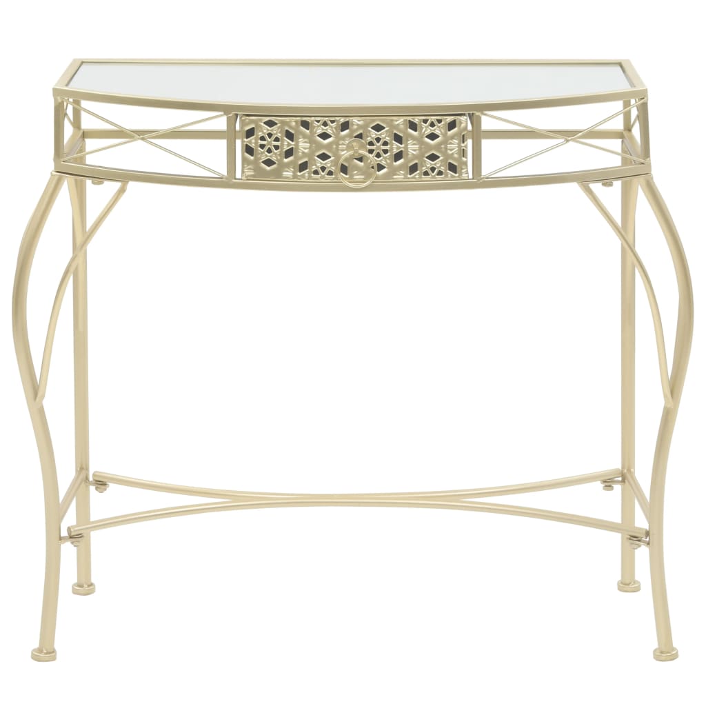 sidebord i fransk stil metal 82 x 39 x 76 cm guldfarvet