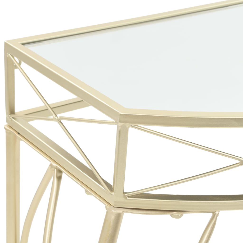 sidebord i fransk stil metal 82 x 39 x 76 cm guldfarvet