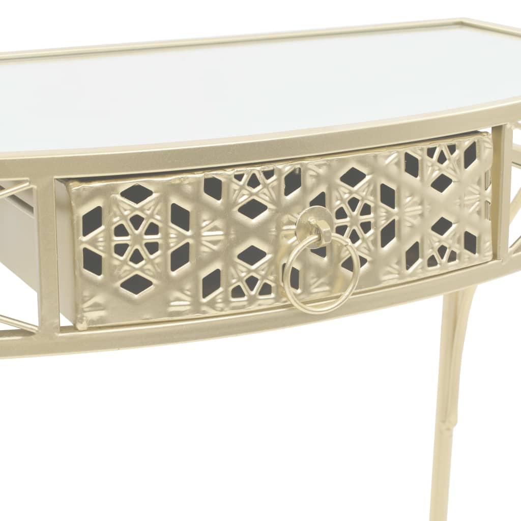 sidebord i fransk stil metal 82 x 39 x 76 cm guldfarvet