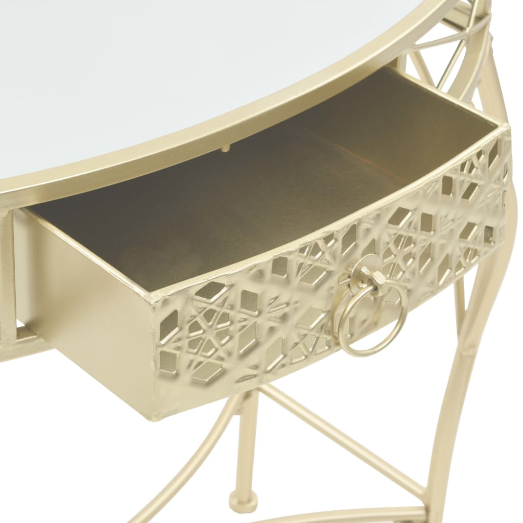 sidebord i fransk stil metal 82 x 39 x 76 cm guldfarvet
