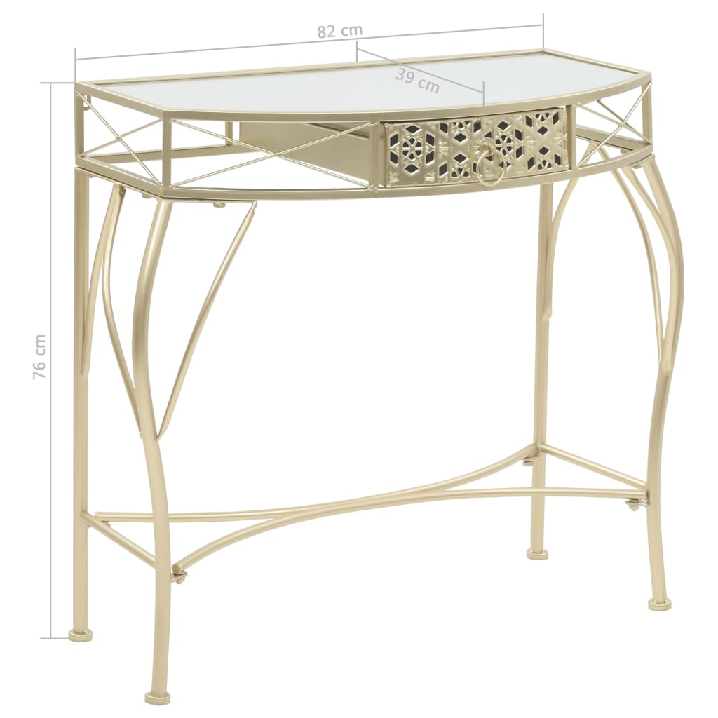 sidebord i fransk stil metal 82 x 39 x 76 cm guldfarvet