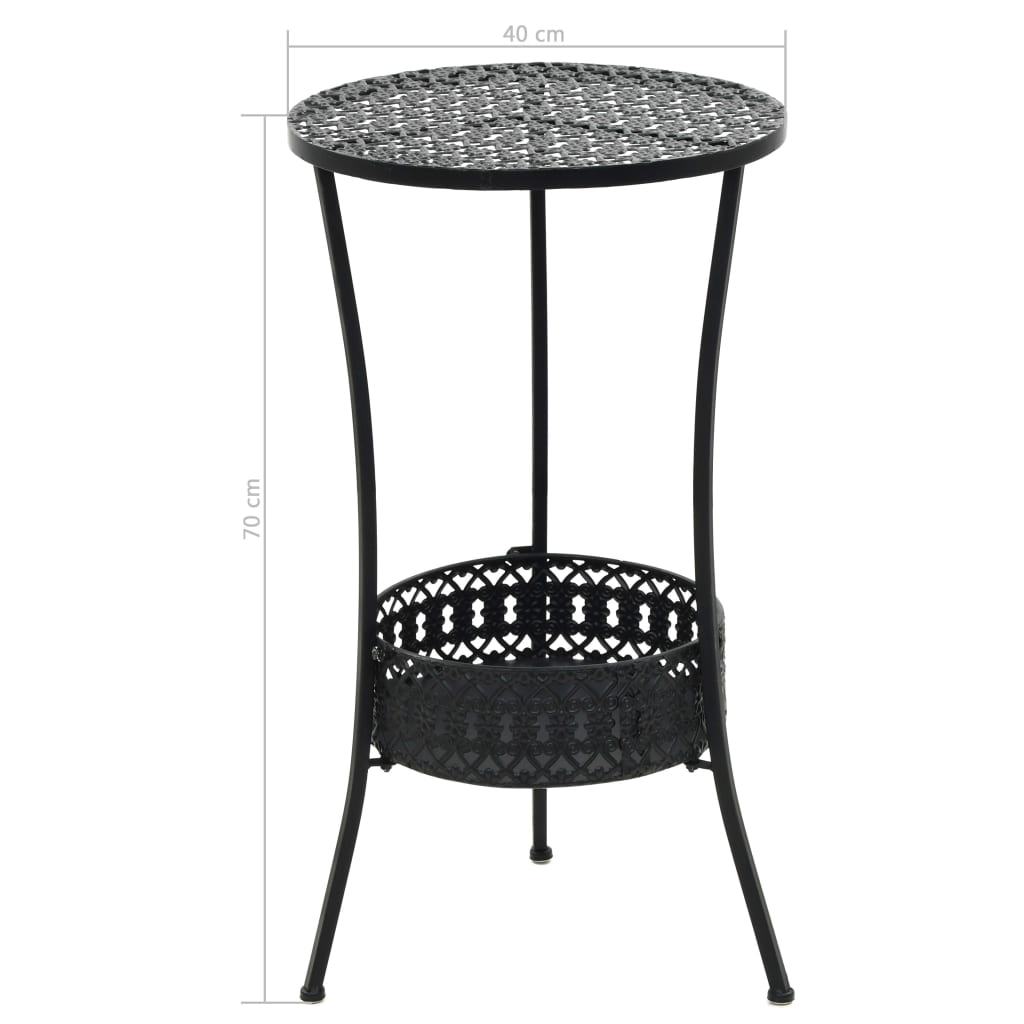 bistrobord 40 x 70 cm metal sort
