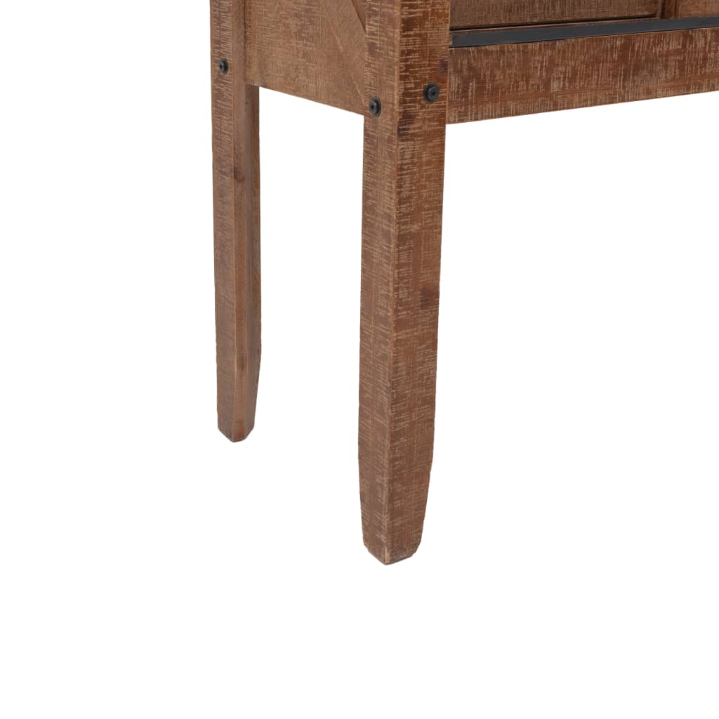 konsolskab i massivt grantræ 131 x 35,5 x 75 cm brun