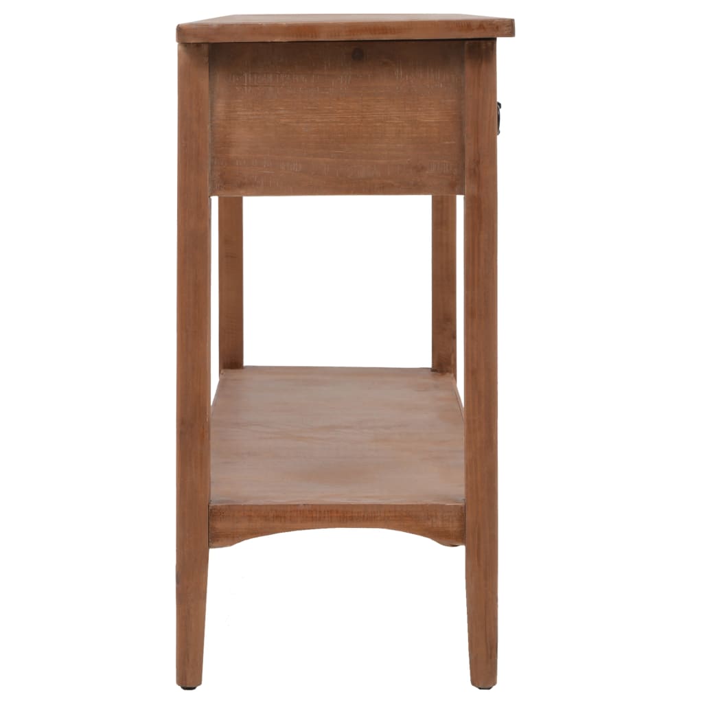 konsolbord i massivt grantræ 126 x 40 x 77,5 cm brun