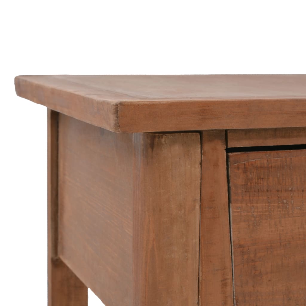 konsolbord i massivt grantræ 126 x 40 x 77,5 cm brun