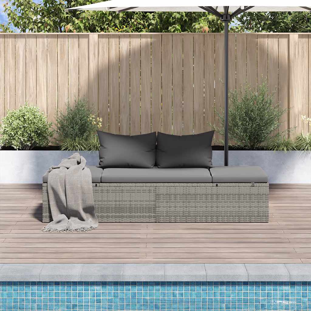 solseng grå 195 x 60 cm polyrattan