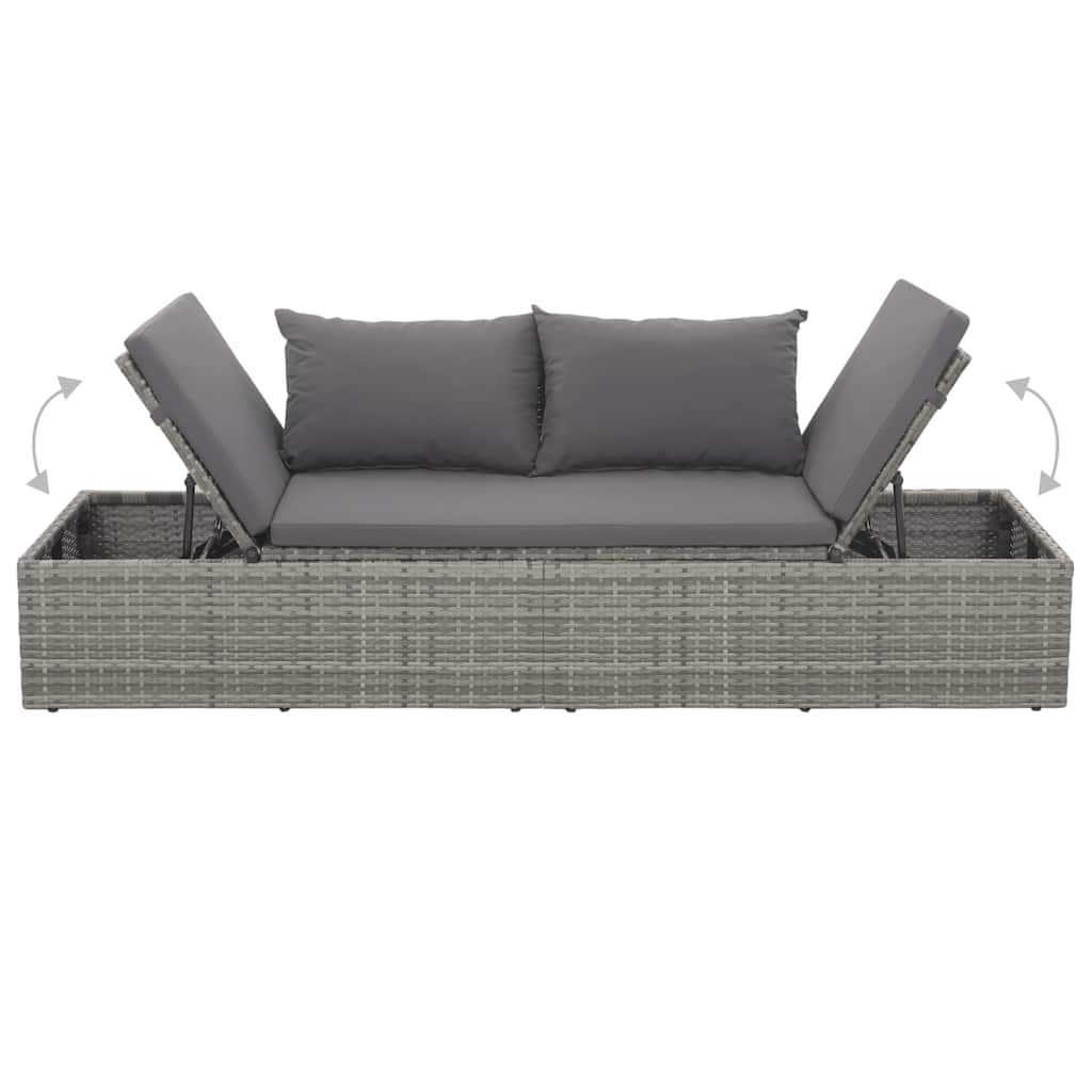 solseng grå 195 x 60 cm polyrattan