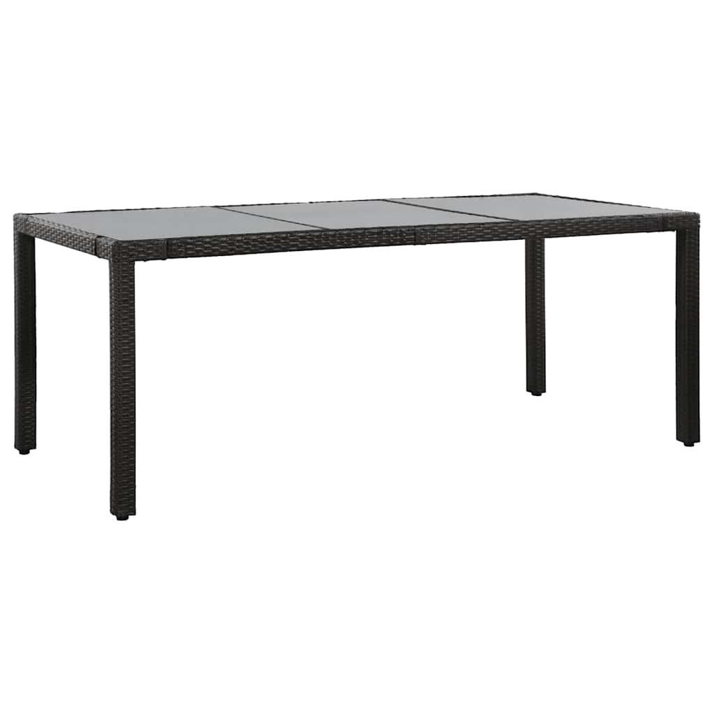 udendørs spisebordssæt 9 dele polyrattan sort