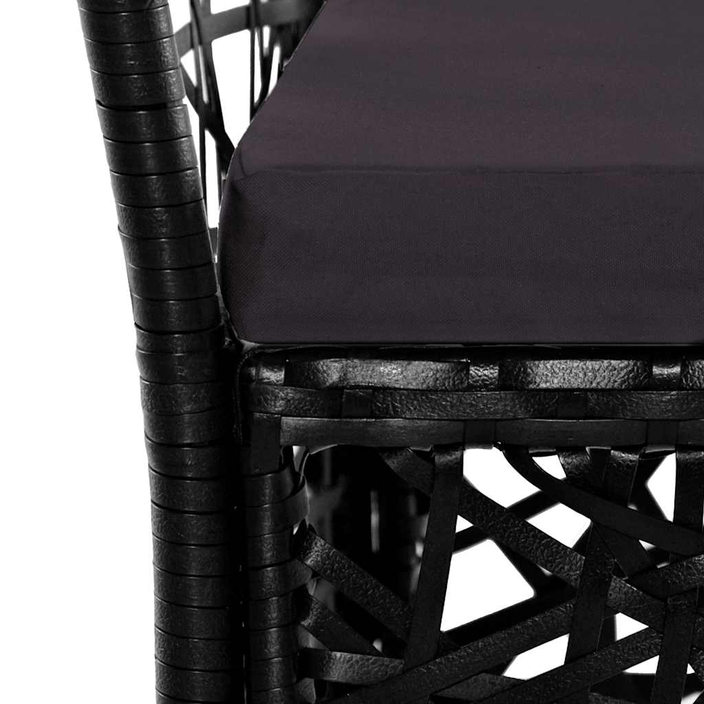 udendørs spisebordssæt 9 dele polyrattan sort