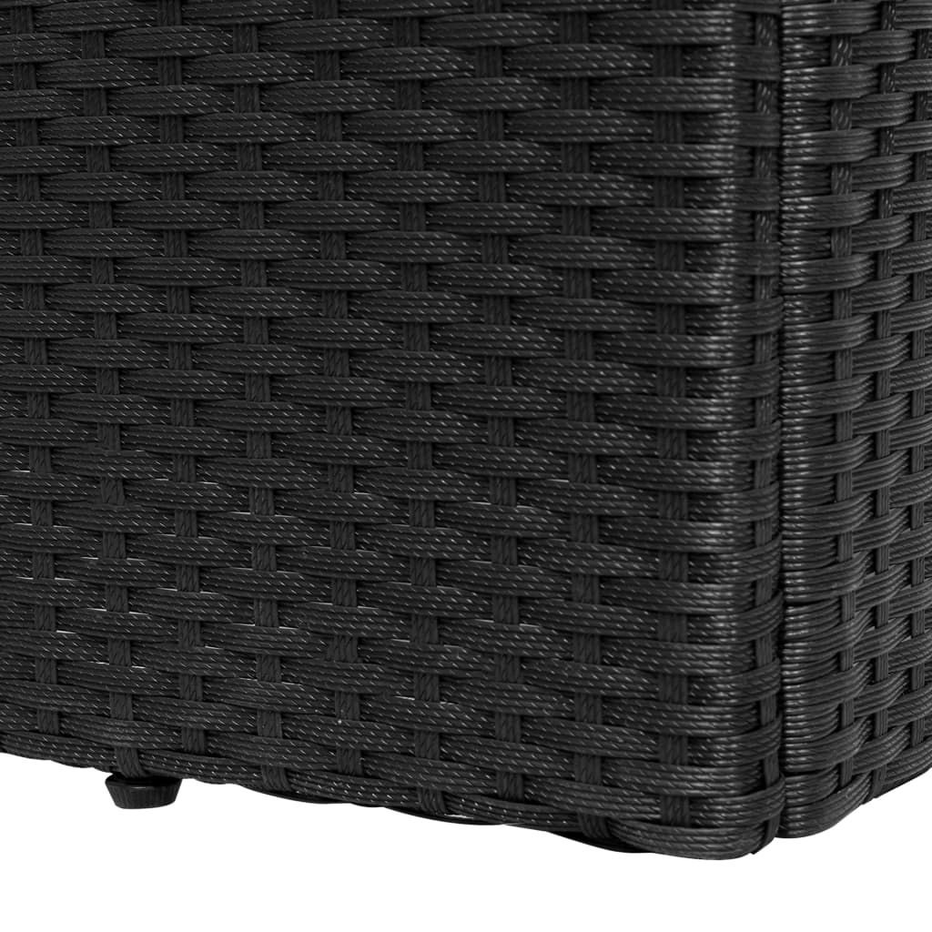 liggestol med hynde polyrattan sort