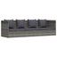 havebord 200x60 cm polyrattan grå