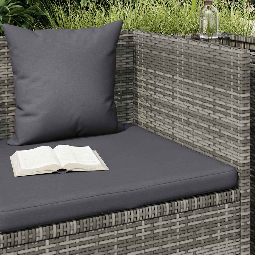 havebord 200x60 cm polyrattan grå