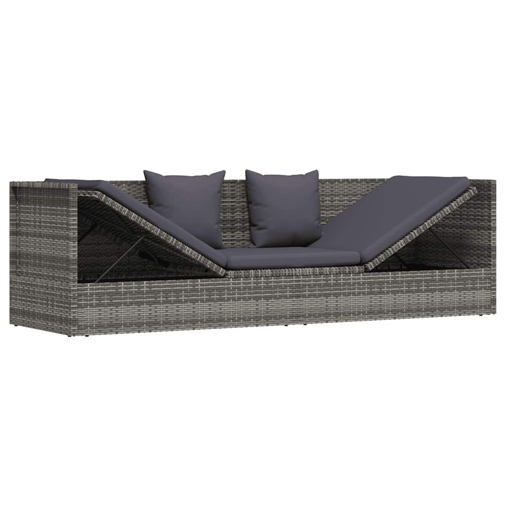 havebord 200x60 cm polyrattan grå