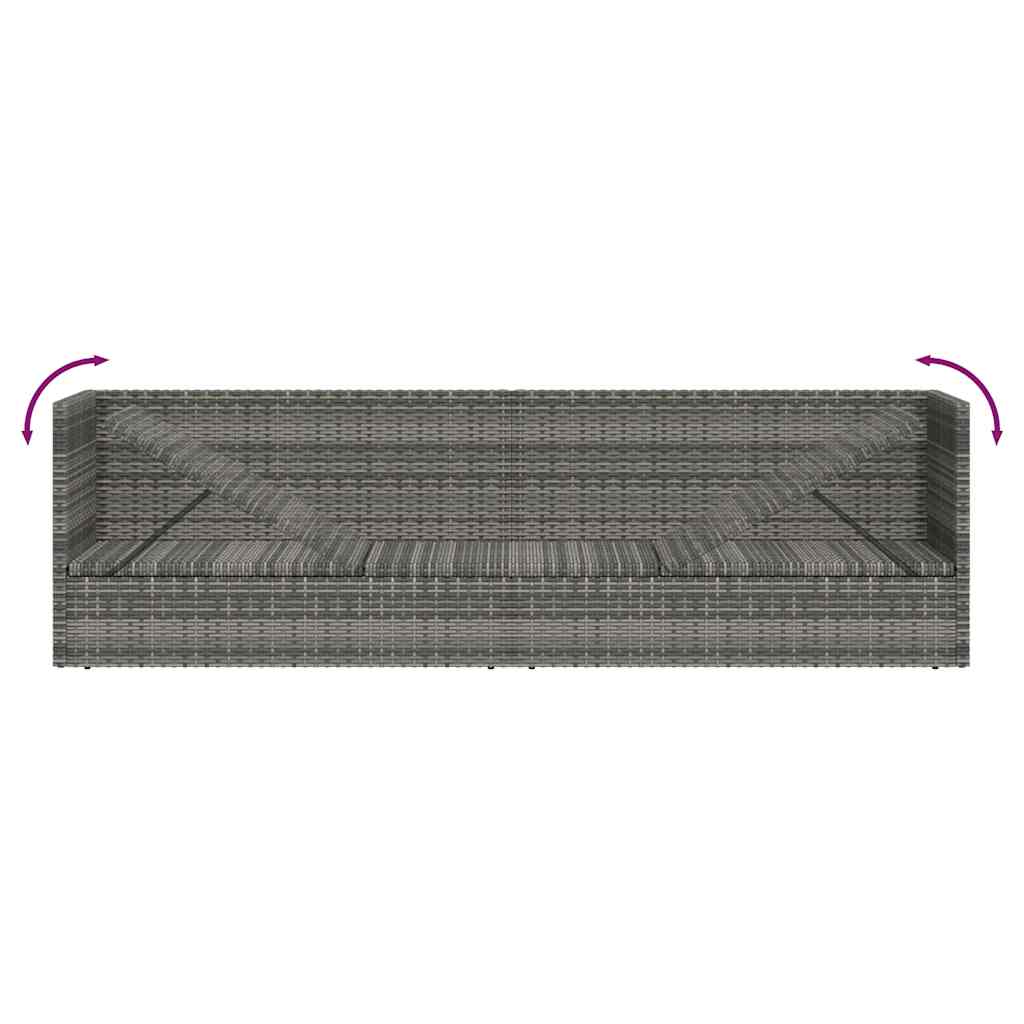 havebord 200x60 cm polyrattan grå