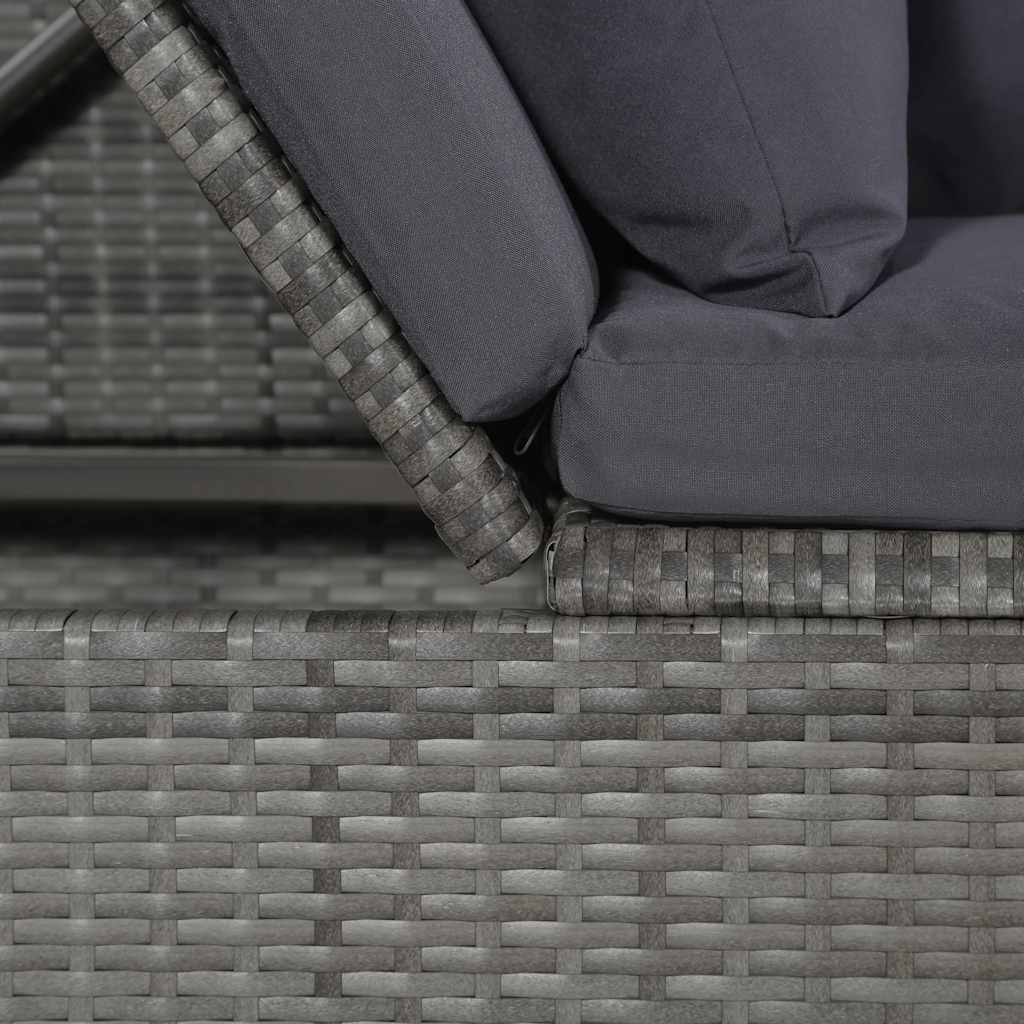 havebord 200x60 cm polyrattan grå