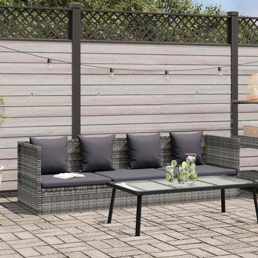 havebord 200x60 cm polyrattan grå
