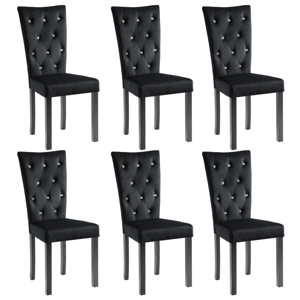 spisebordsstole 6 stk. velour sort