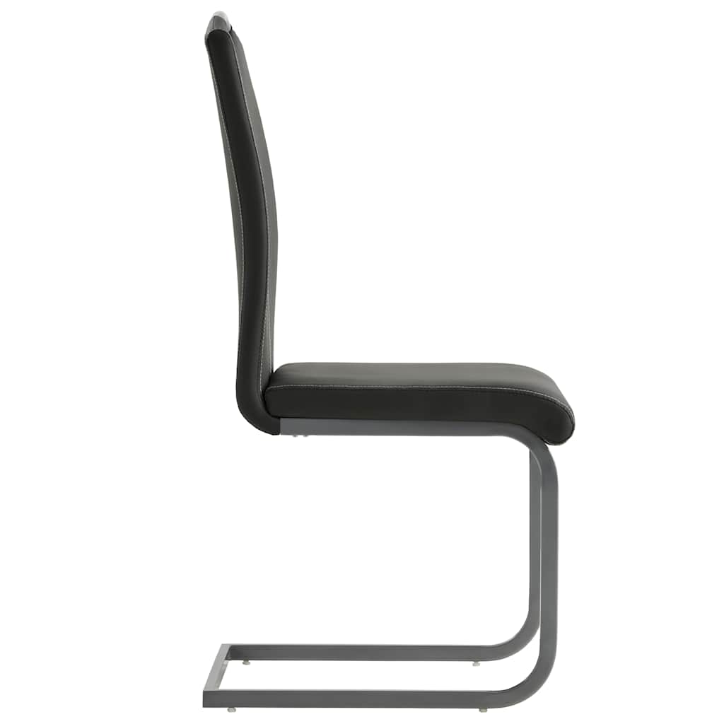spisebordsstole med cantilever 2 stk. kunstlæder grå