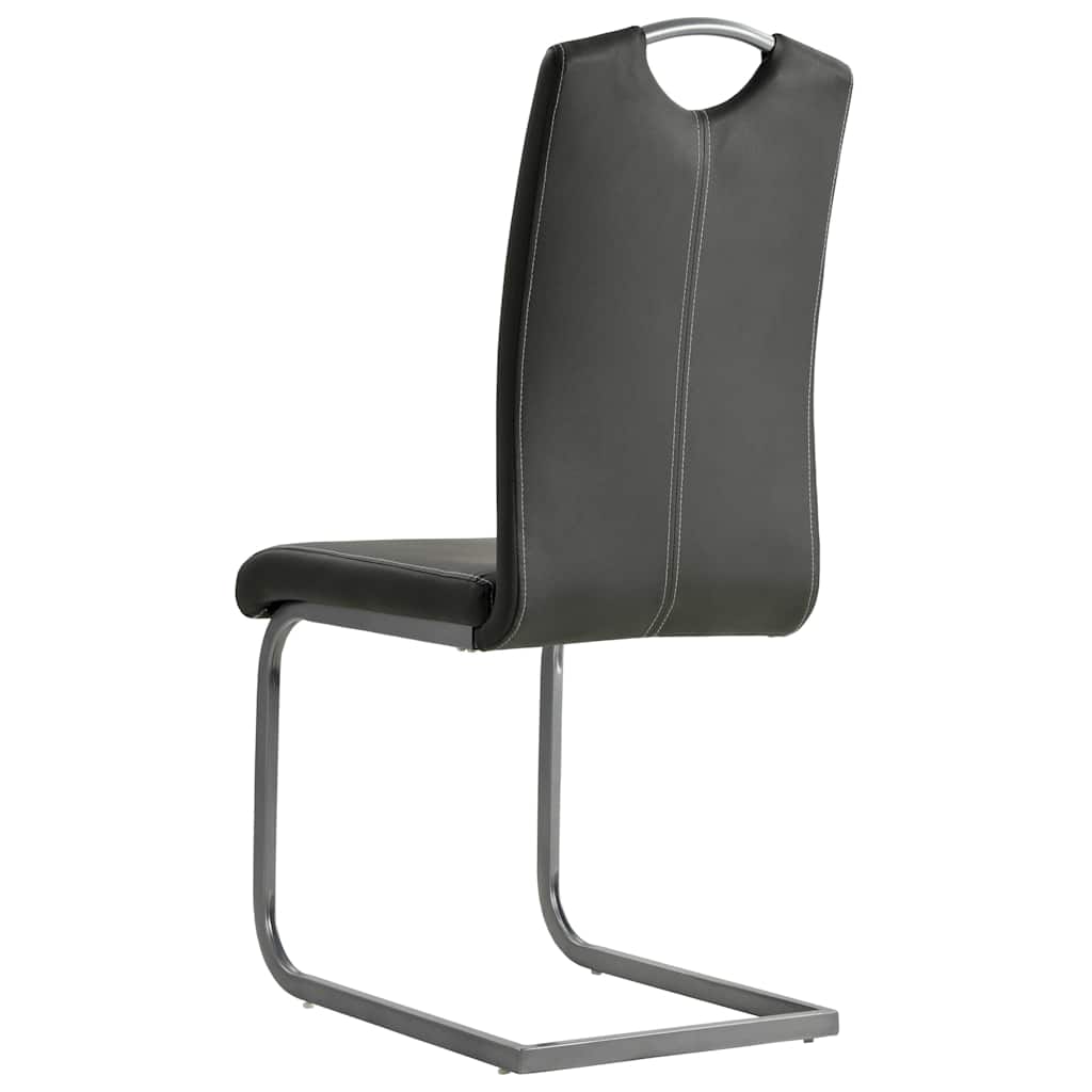 spisebordsstole med cantilever 2 stk. kunstlæder grå