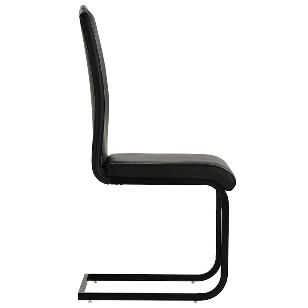 spisebordsstole 2 stk. cantilever-design kunstlæder sort