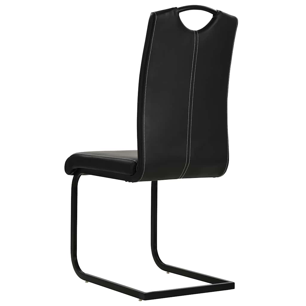 spisebordsstole 2 stk. cantilever-design kunstlæder sort
