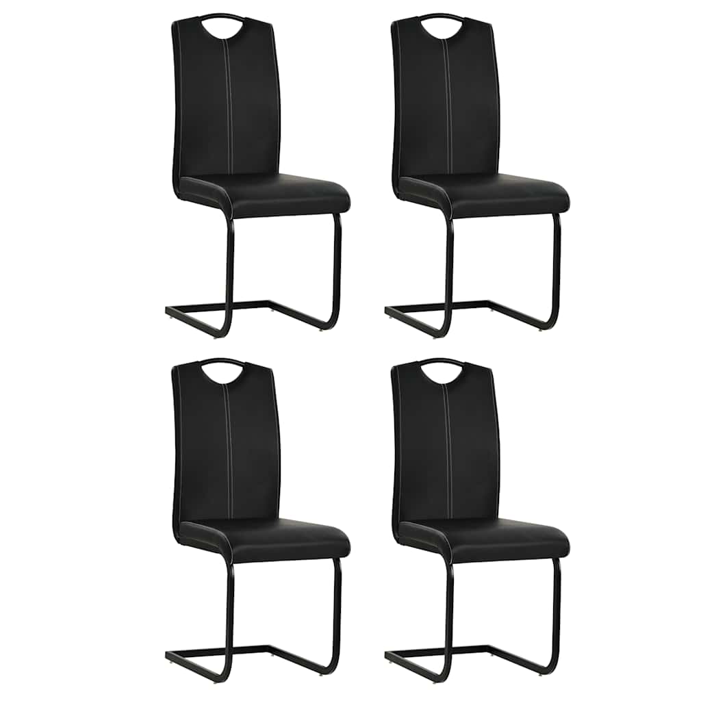 spisebordsstole med cantilever 4 stk. kunstlæder sort