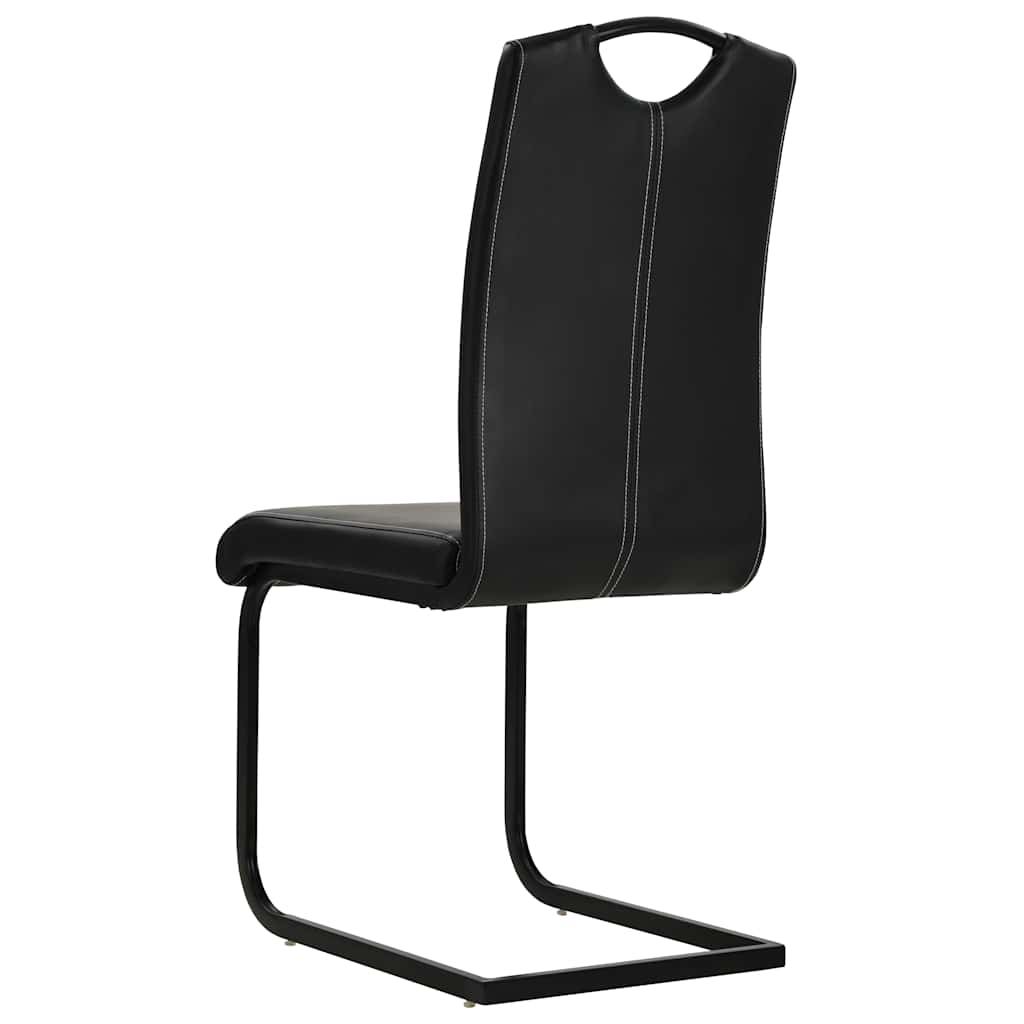 spisebordsstole med cantilever 4 stk. kunstlæder sort
