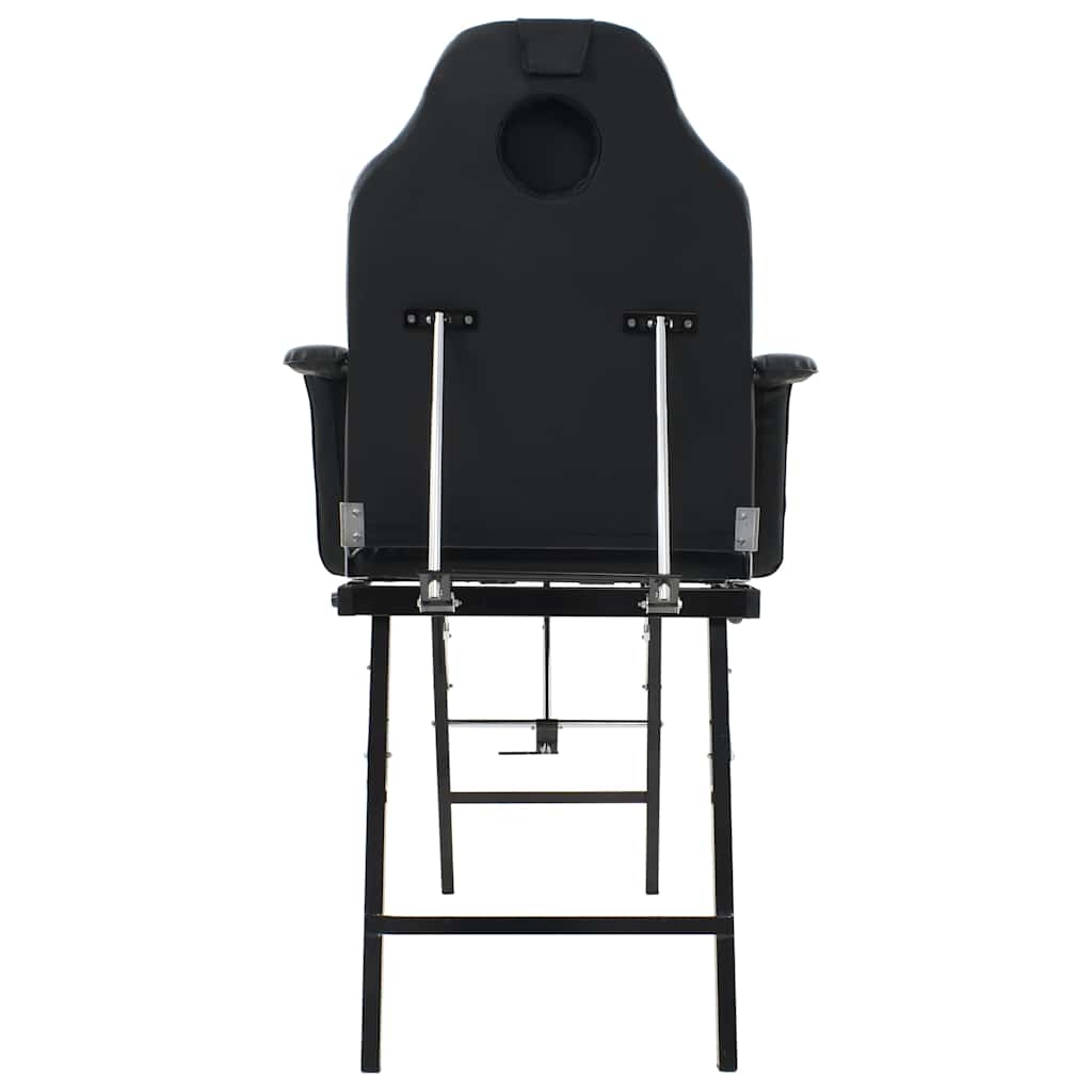 mobil ansigtsbehandlingsstol kunstlæder 185 x 78 x 76 cm sort
