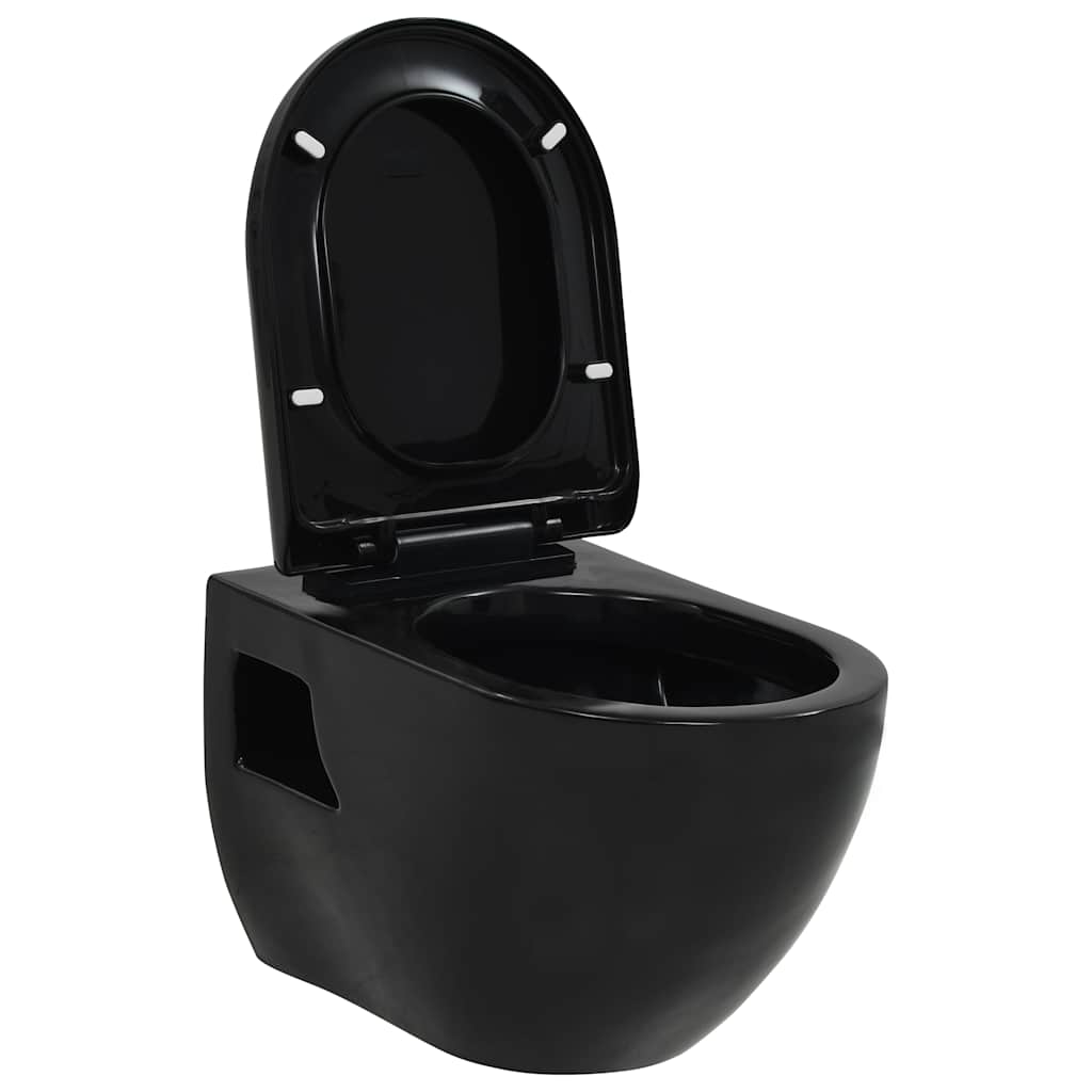 væghængt toilet keramisk sort