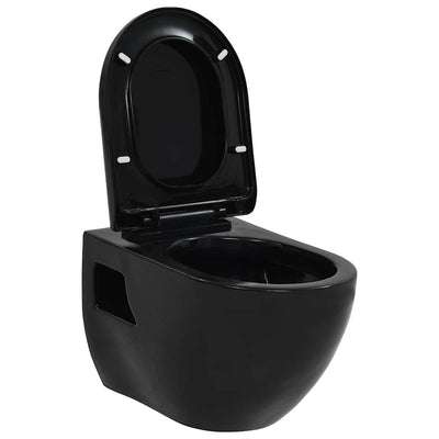væghængt toilet keramisk sort