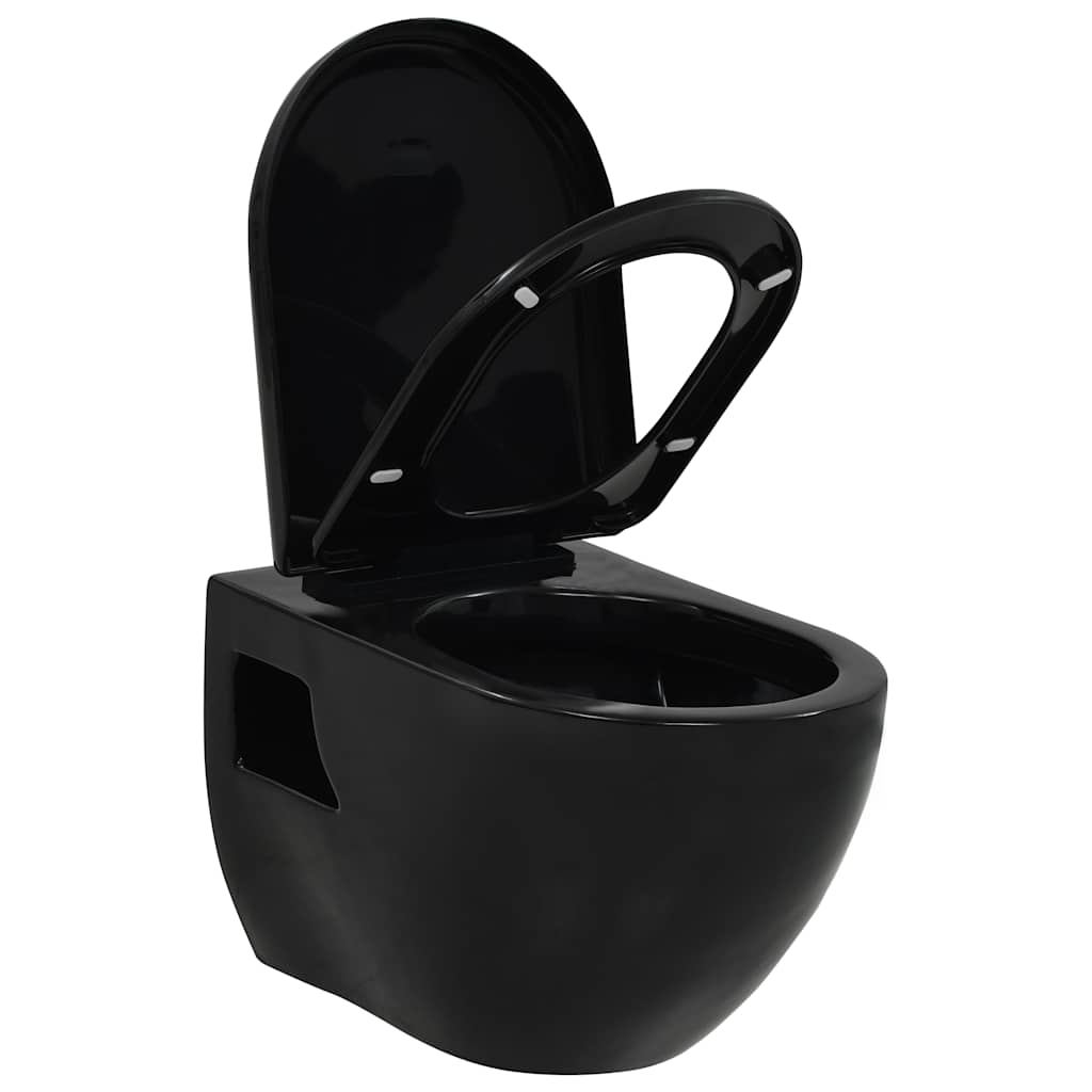 væghængt toilet keramisk sort