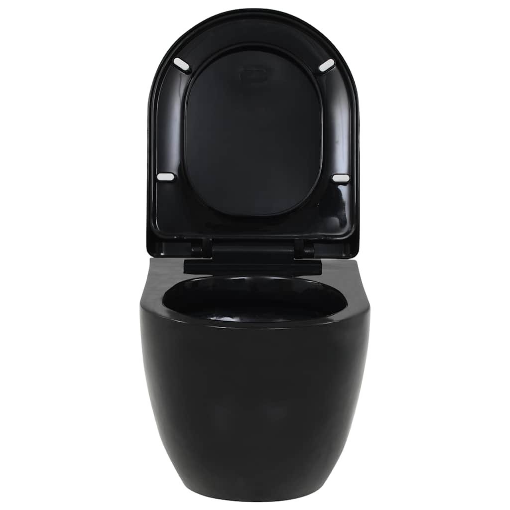 væghængt toilet keramisk sort