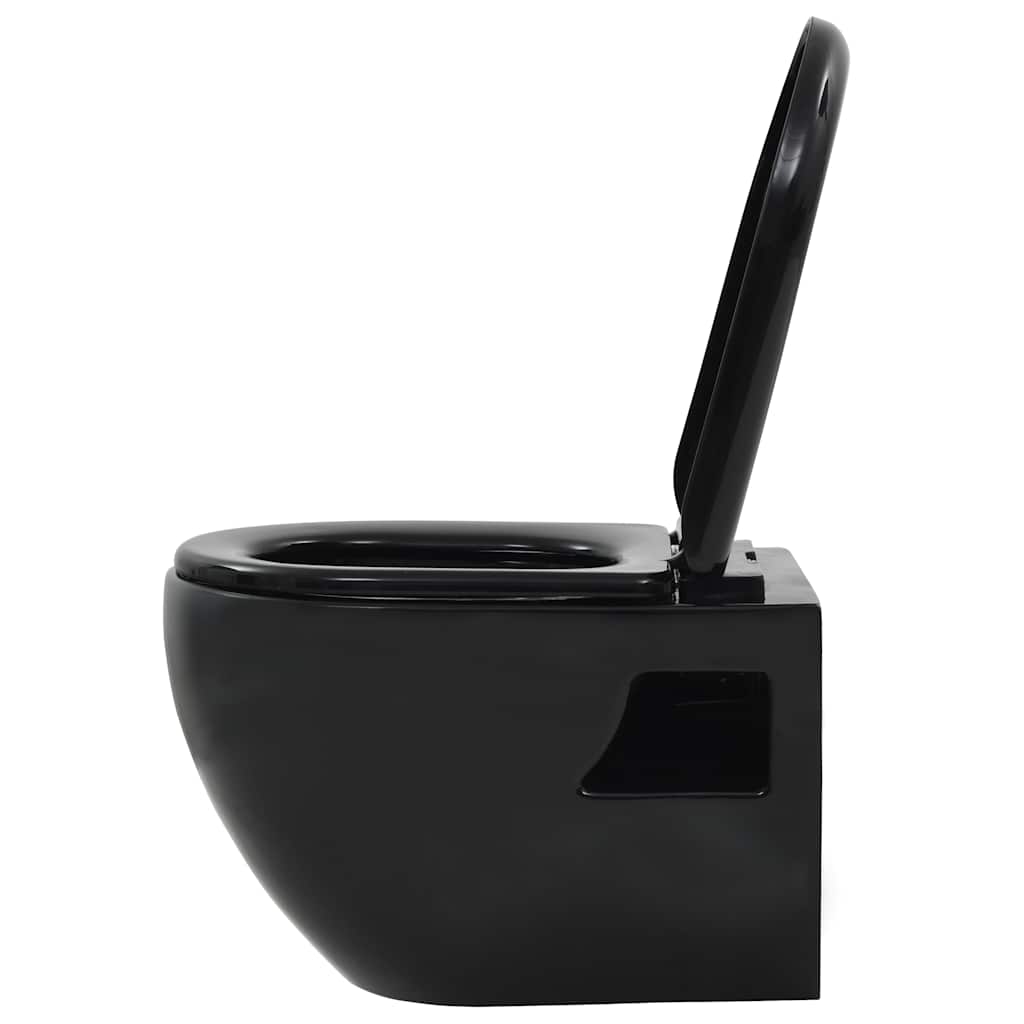 væghængt toilet keramisk sort