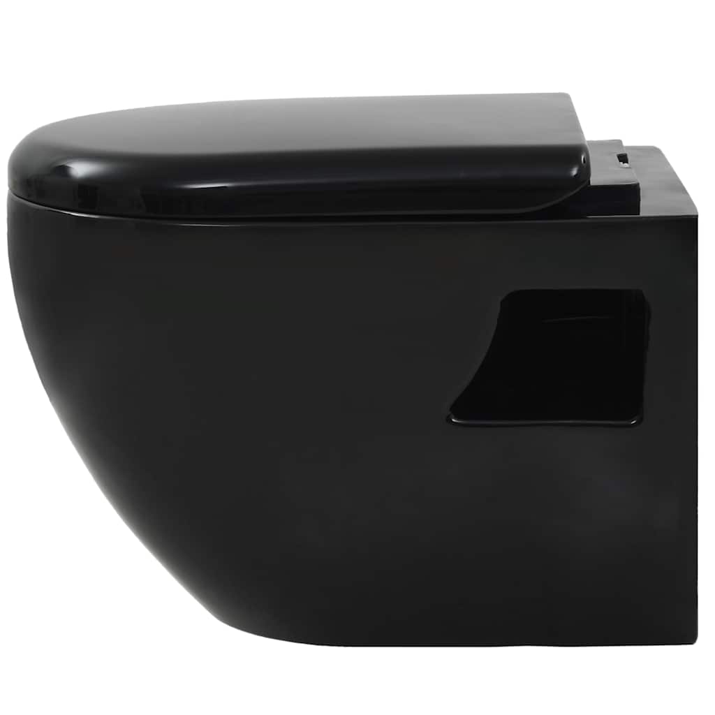 væghængt toilet keramisk sort