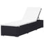 liggestol med hynde polyrattan sort